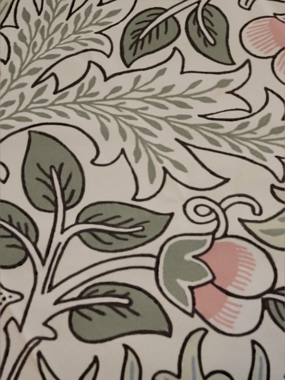 Croscill Floral Sage Green Pink Shower Curtain With White Metal Hooks NWOT - Picture 5 of 14
